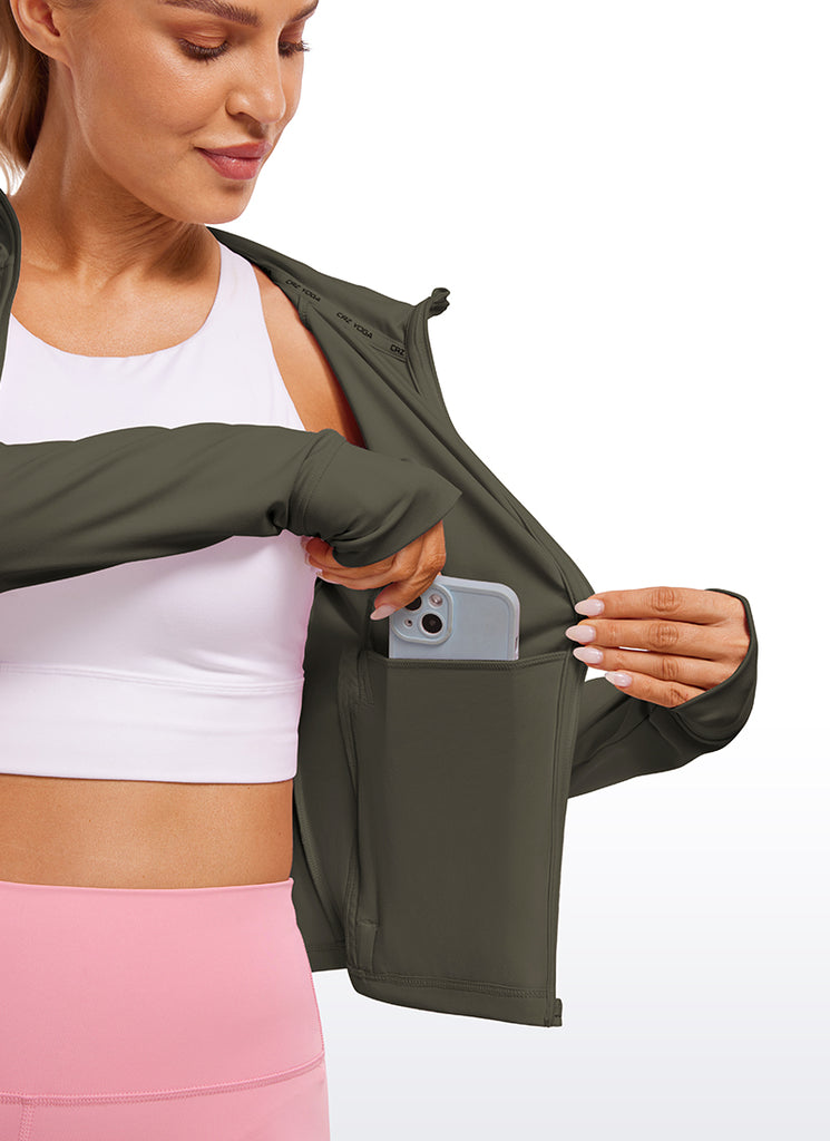 CRZ YOGA Women's Butterluxe Outerwear Full Zip Hoodies Jackets Magenta Purple