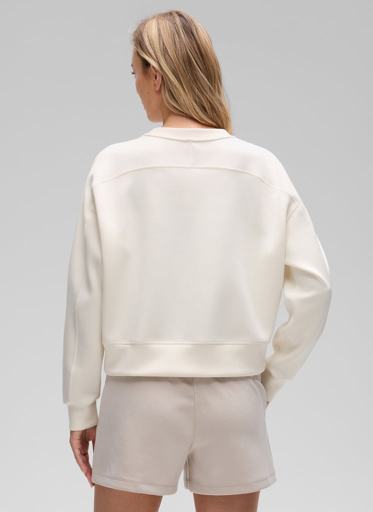 CRZ YOGA Womens SoftAura Basic Casual Sweat Shirt Crew Neck Pullover Strawberry Pink