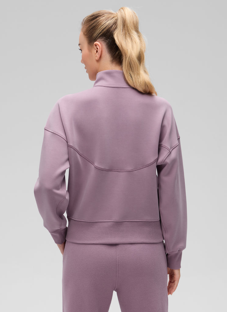 CRZ YOGA Women SoftAura Halfzip Sweatshirt Pullover Long Sleeve Pocket Belgian Blue