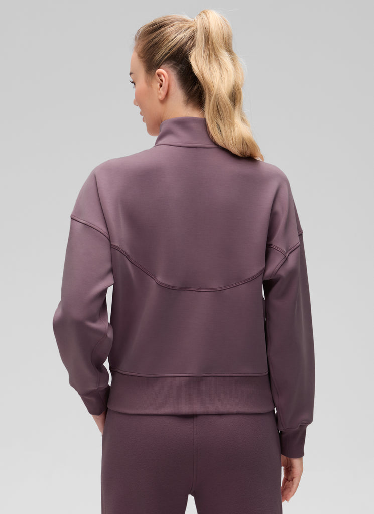 CRZ YOGA Women SoftAura Halfzip Sweatshirt Pullover Long Sleeve Pocket Oak