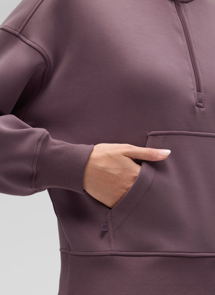 CRZ YOGA Women SoftAura Halfzip Sweatshirt Pullover Long Sleeve Pocket Oak