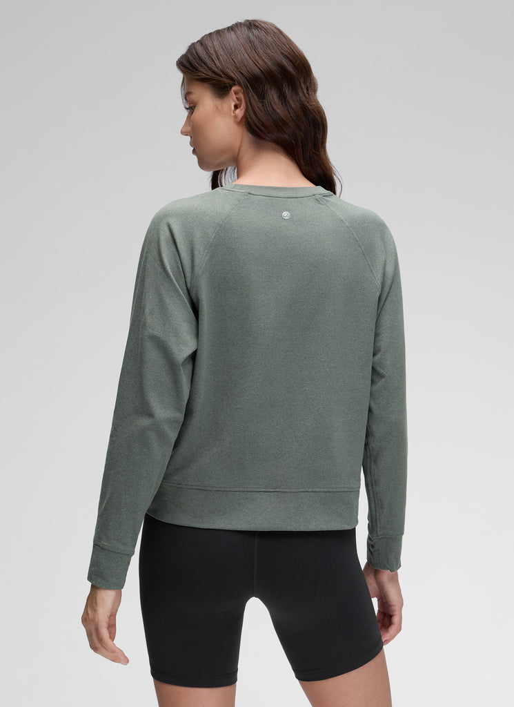 CRZ YOGA Women Casual Lightweight Relaxed Fit Long Sleeves Crew Neck Mojave Tan