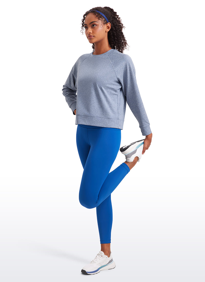 CRZ YOGA Women Casual Lightweight Relaxed Fit Long Sleeves Crew Neck Slate Blue