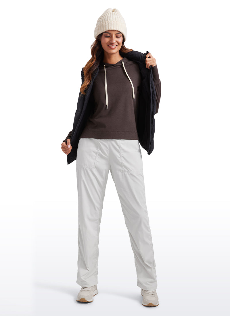 CRZ YOGA Women's Casual Workout Long Sleeve Hooded Sweat Shirts Hot Fudge Brown