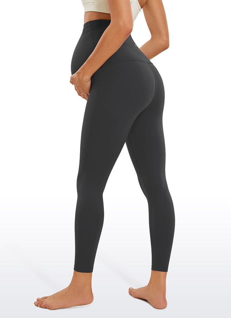 CRZ YOGA Women's Maternity Leggings Super High Rise Butterluxe 25'' Mysterious Grey
