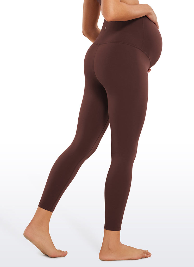 CRZ YOGA Women's Maternity Leggings Super High Rise Butterluxe 25'' Taupe