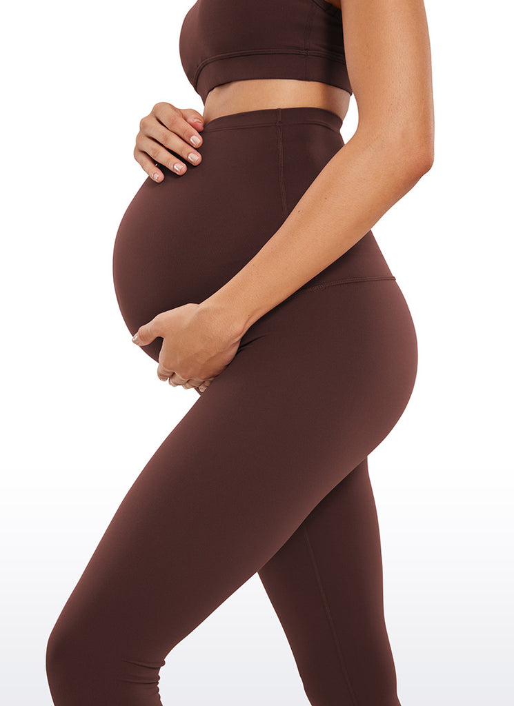 CRZ YOGA Women's Maternity Leggings Super High Rise Butterluxe 25'' Taupe