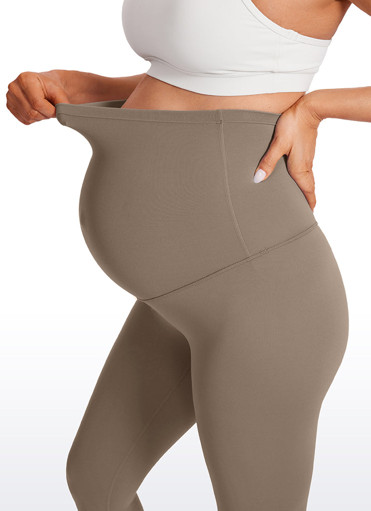 CRZ YOGA Women's Maternity Leggings Super High Rise Butterluxe 25'' Nomad Grey