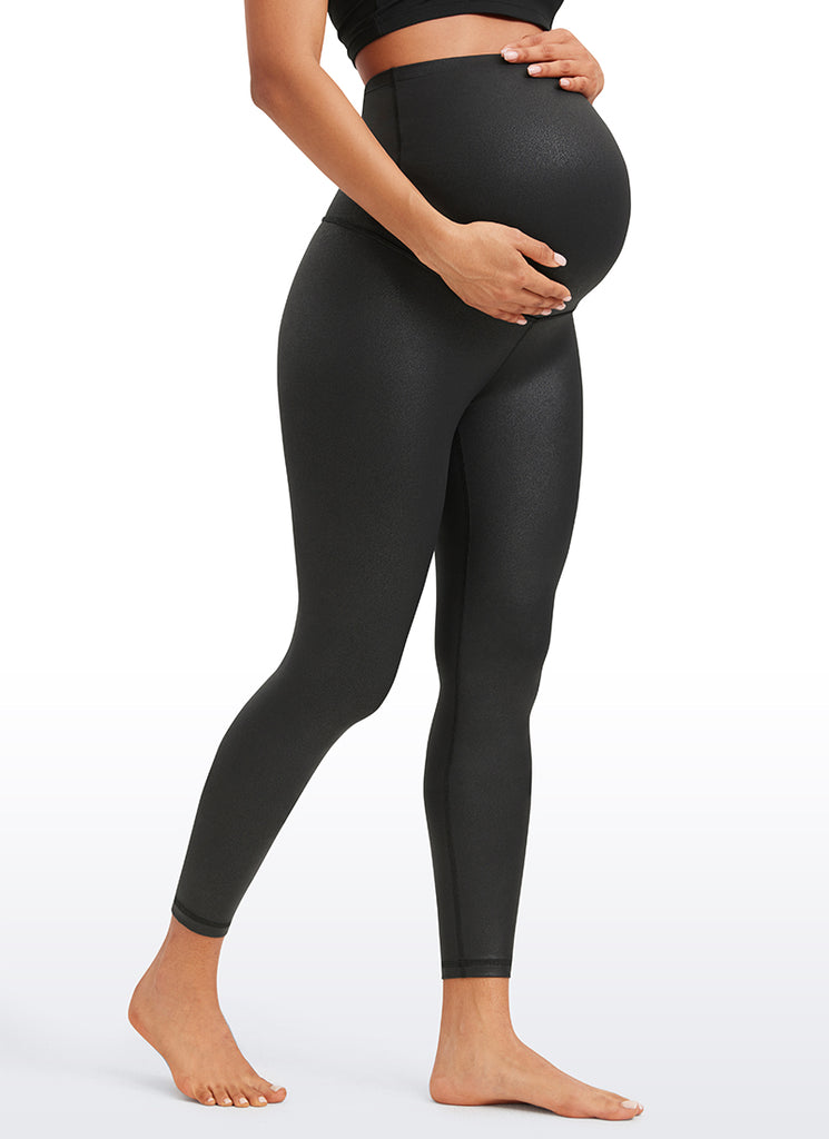 CRZ YOGA Women's Maternity Leggings Super High Rise Butterluxe 25'' Dark Grey Camouflage 2