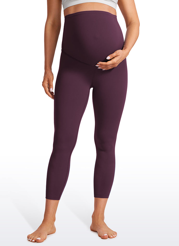 CRZ YOGA Women's Maternity Leggings Super High Rise Butterluxe 23'' Deep Purple