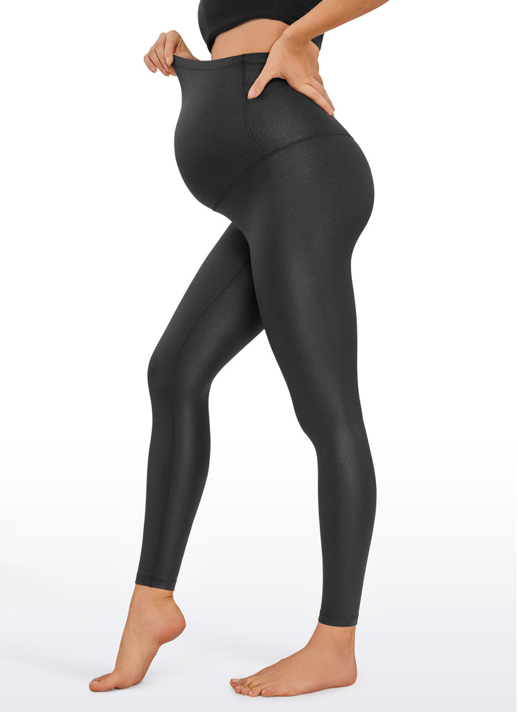 CRZ YOGA Women's Maternity Leggings Super High Rise Butterluxe 28'' Hot Fudge Brown