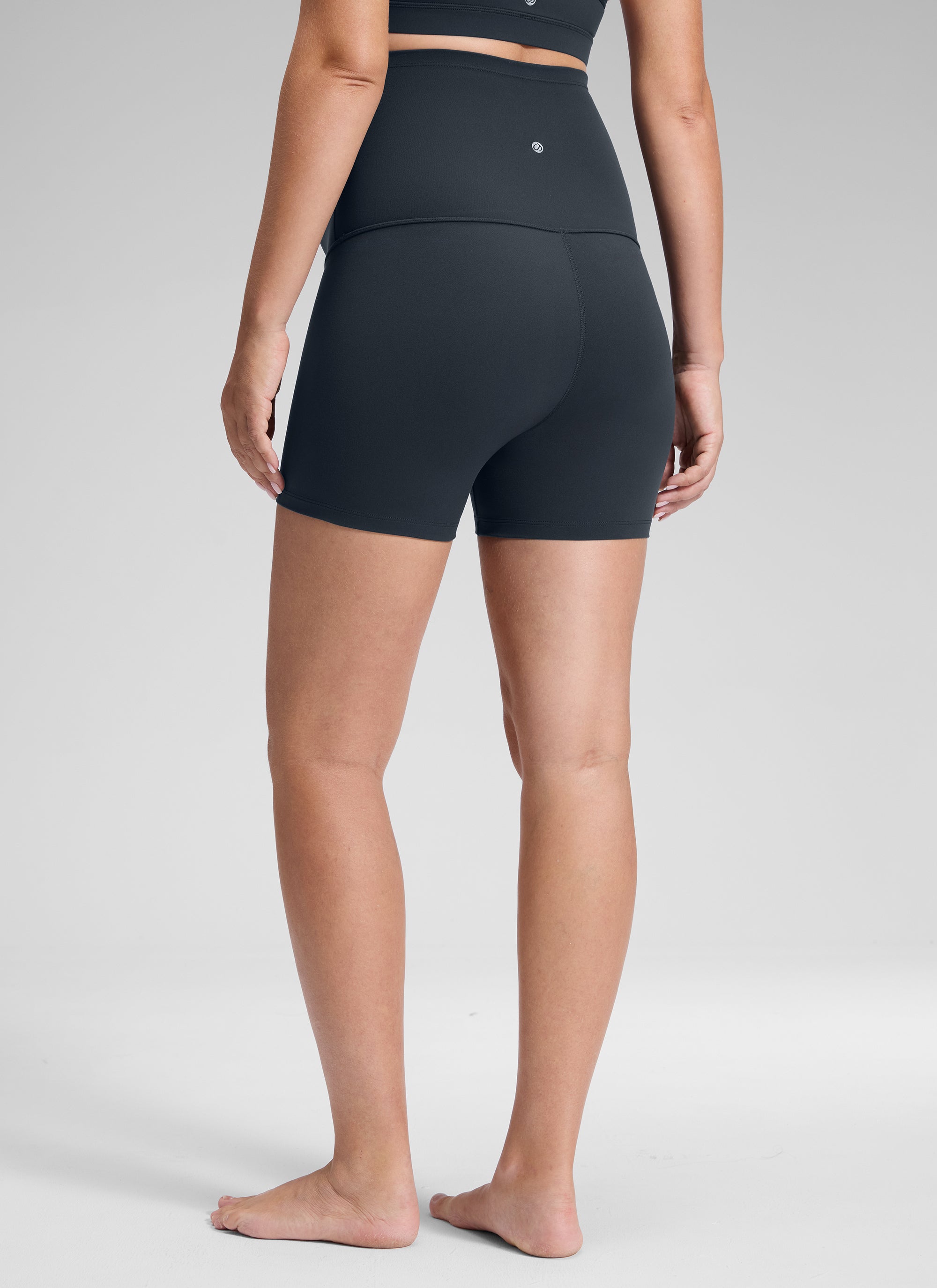 CRZ YOGA Women's Maternity Biker Shorts Super High Rise Butterluxe 4'' Black