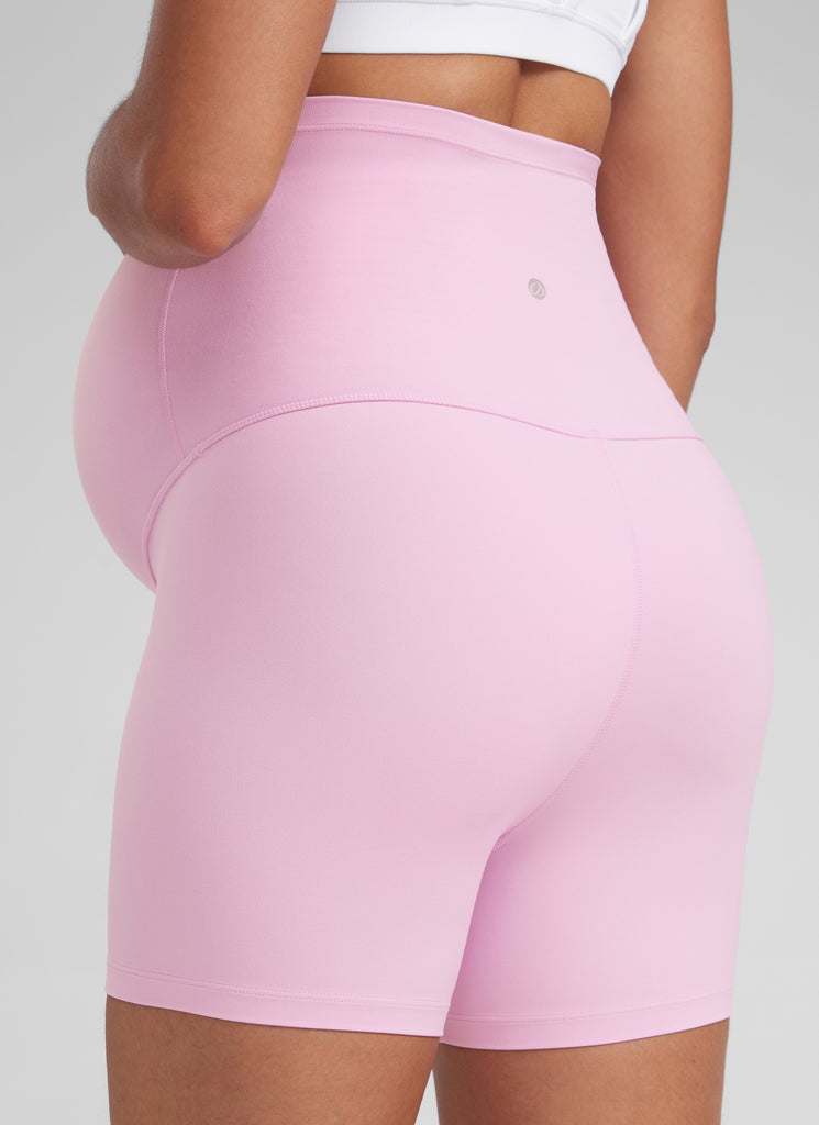 CRZ YOGA Women's Maternity Biker Shorts Super High Rise Butterluxe 4'' Oasis Blue