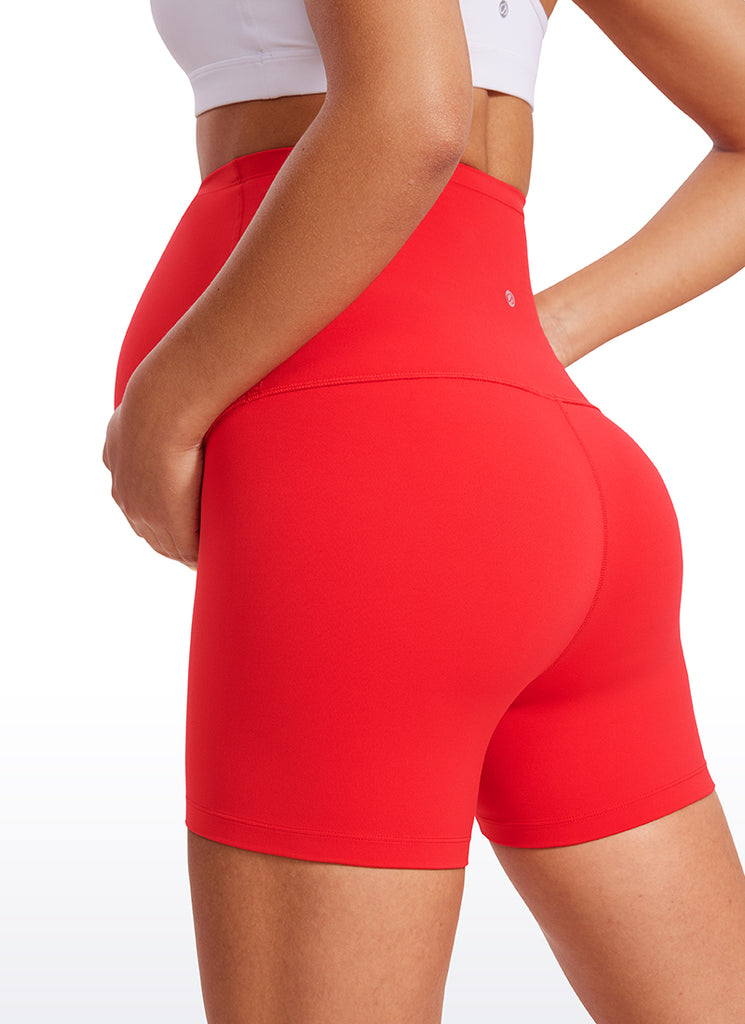 CRZ YOGA Women's Maternity Biker Shorts Super High Rise Butterluxe 4'' Mysterious Grey