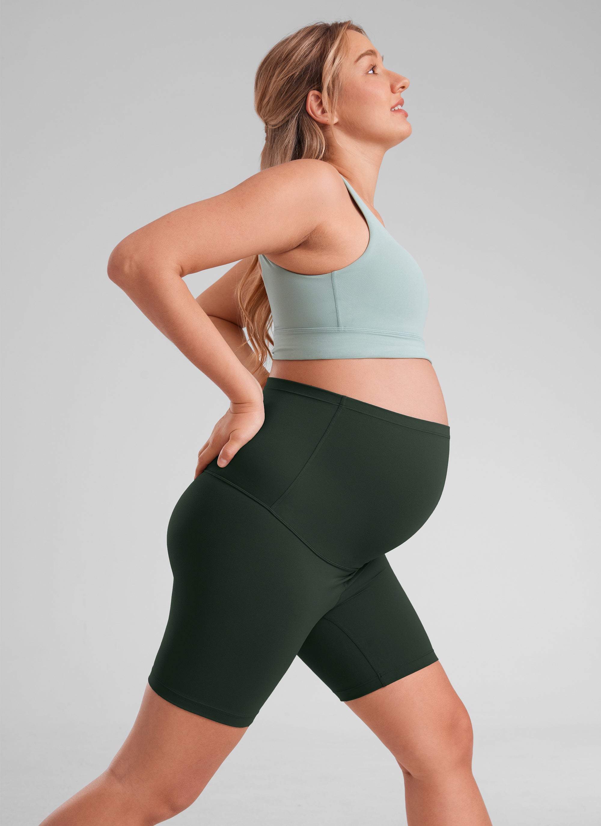 CRZ YOGA Women's Maternity Biker Shorts Super High Rise Butterluxe 6'' Mysterious Grey