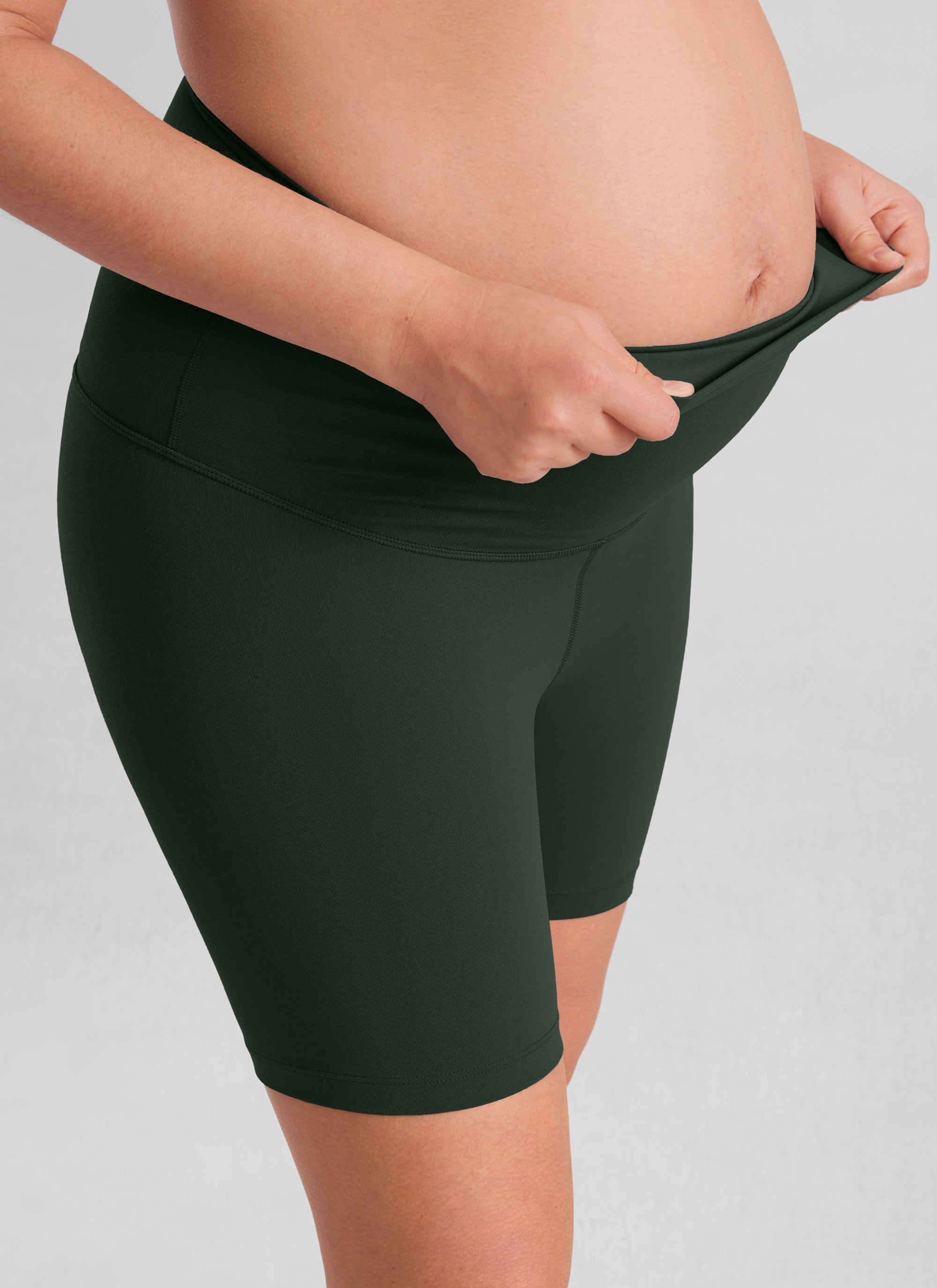 CRZ YOGA Women's Maternity Biker Shorts Super High Rise Butterluxe 6'' Legend Green