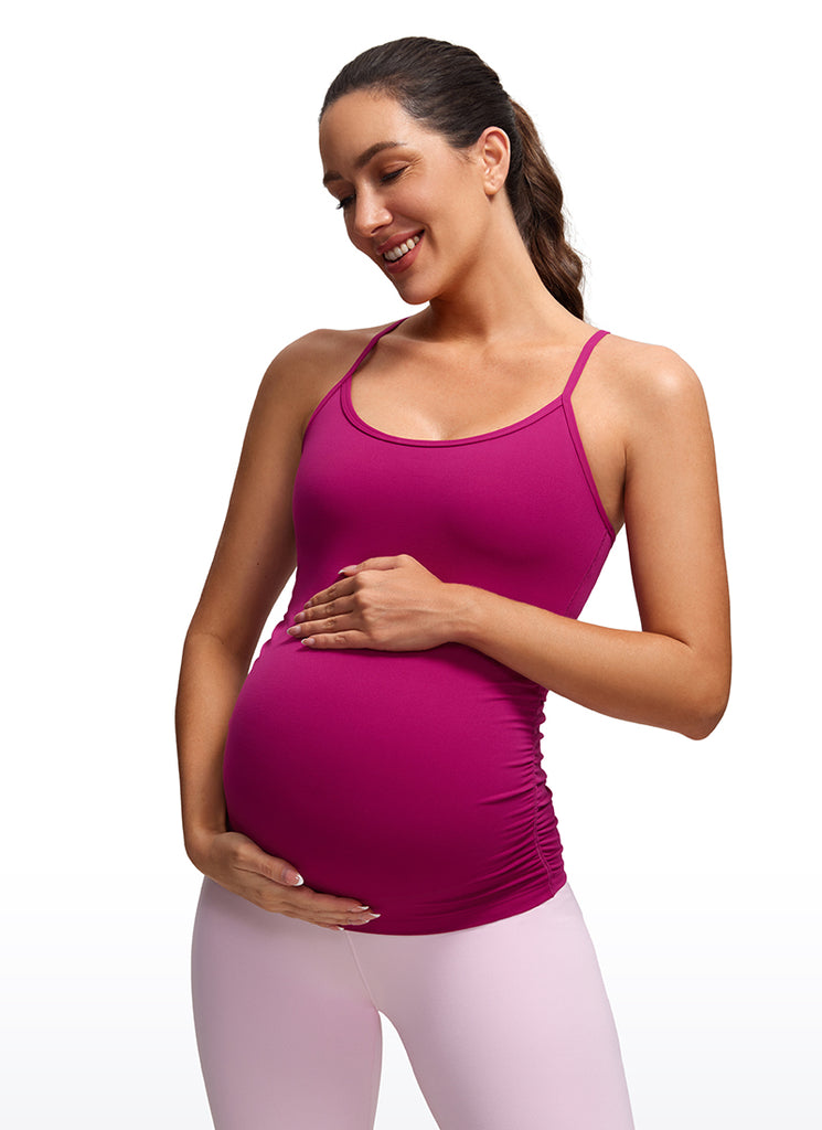 CRZ YOGA Women's Butterluxe Maternity Tank Top Yoga Shirts White
