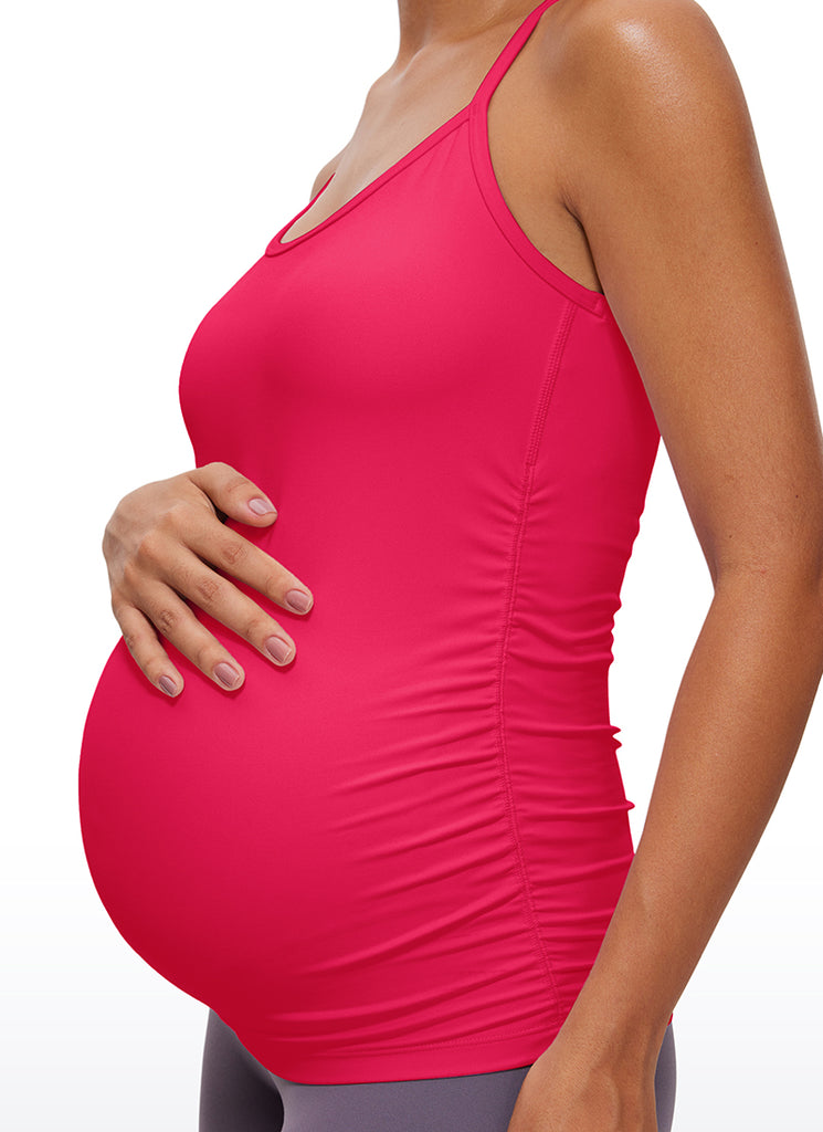 CRZ YOGA Women's Butterluxe Maternity Tank Top Yoga Shirts Taupe