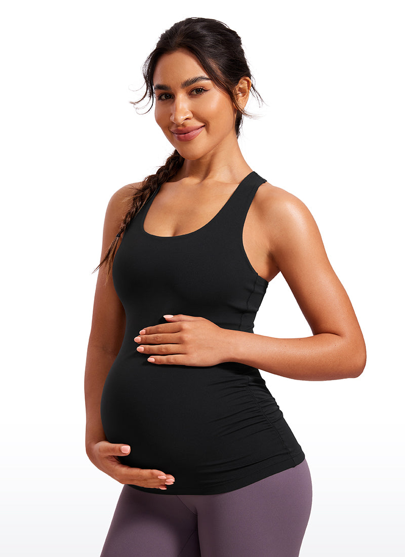 Butterluxe Maternity Built in Bra Ruche Tank