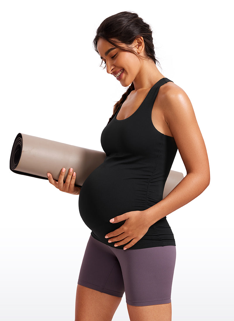 Butterluxe Maternity Built in Bra Ruche Tank