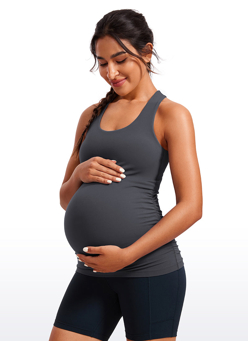 Butterluxe Maternity Built in Bra Ruche Tank