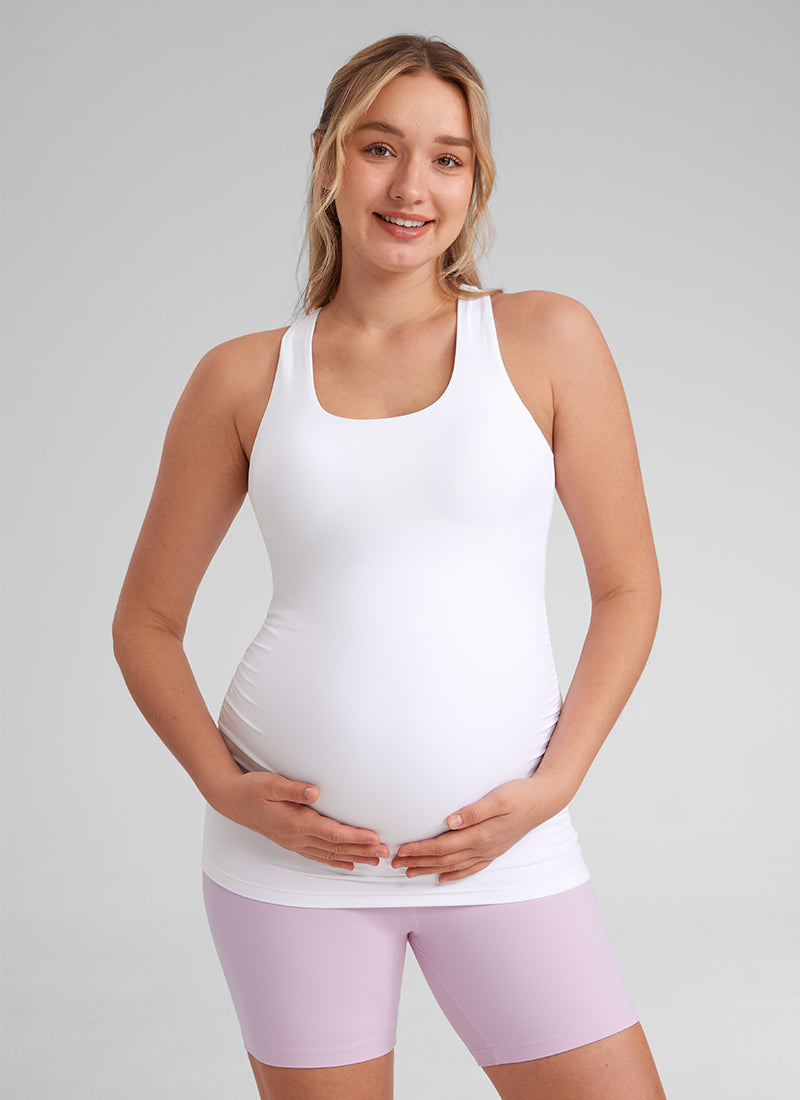 Butterluxe Maternity Built in Bra Ruche Tank