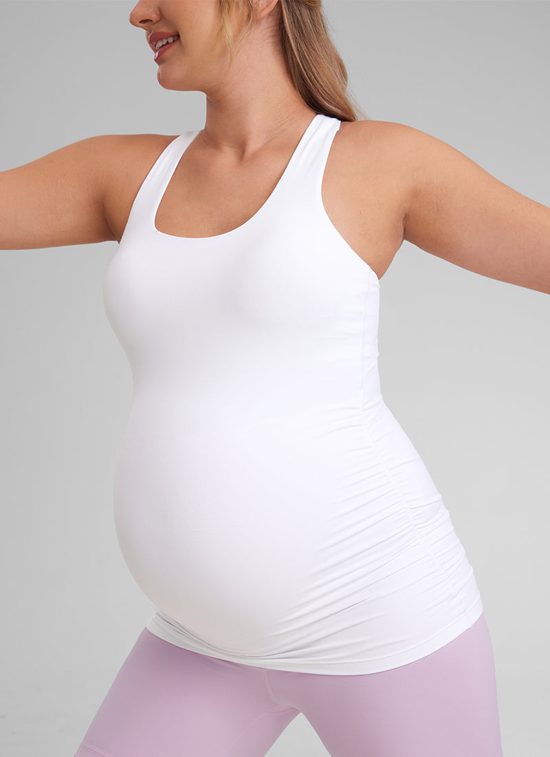 Butterluxe Maternity Built in Bra Ruche Tank