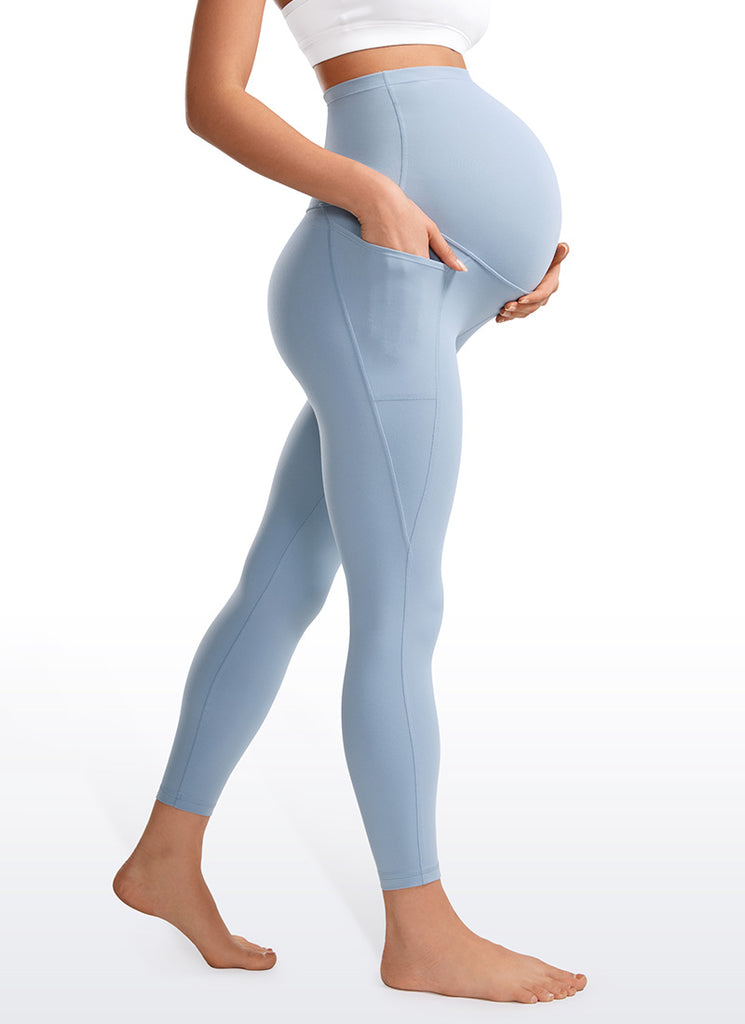 CRZ YOGA Womens Butterluxe Maternity Leggings with Pockets 25" Cambric Blue