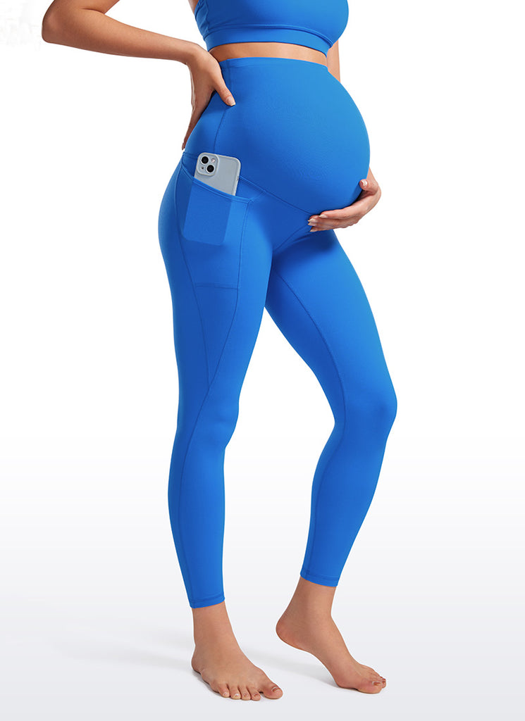 CRZ YOGA Womens Butterluxe Maternity Leggings with Pockets 25" Cambric Blue
