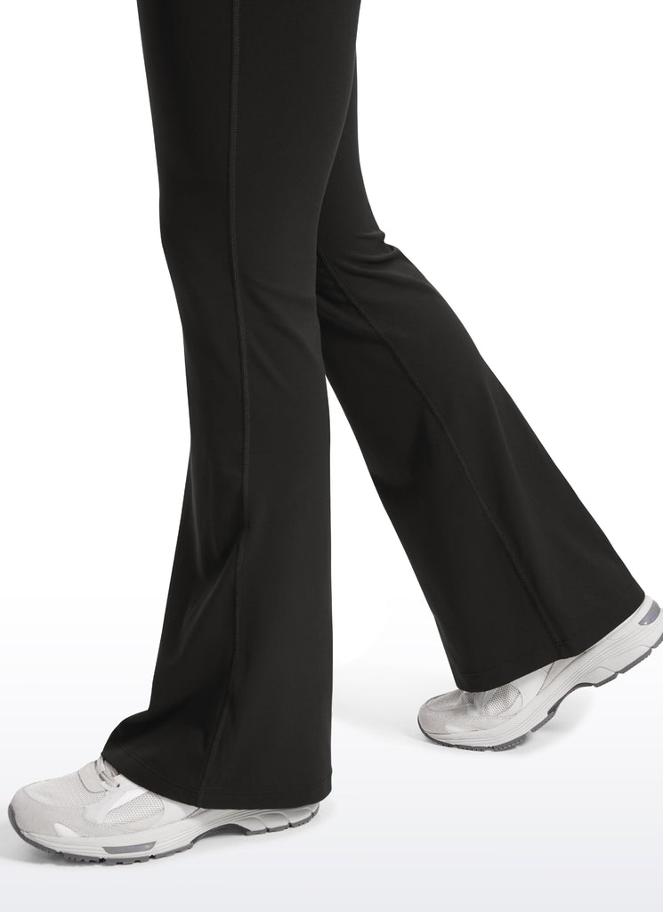 CRZ YOGA Women's Maternity Flare Leggings Pockets Butterluxe 31'' Mysterious Grey