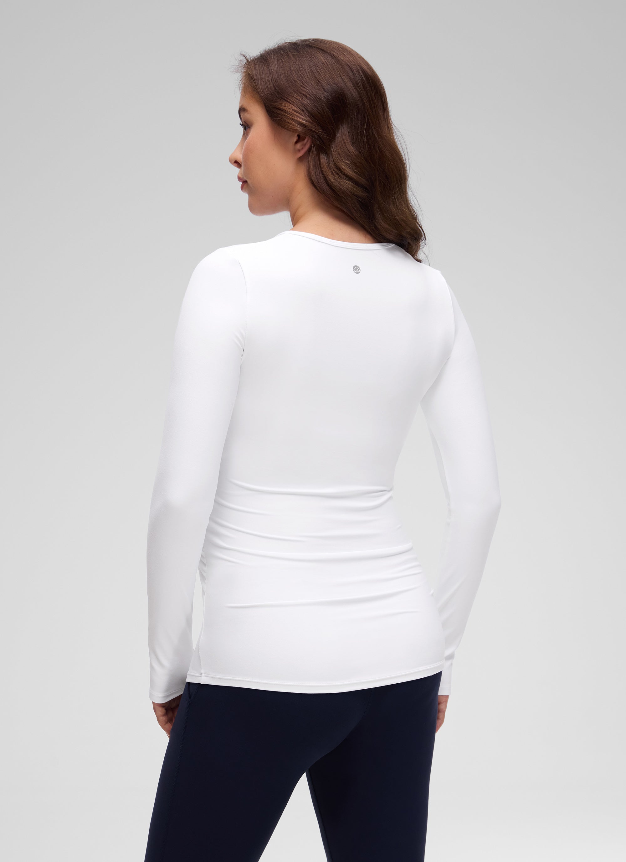 CRZ YOGA Women Butterluxe Long Sleeve Maternity Crewneck Pregnancy Top Black