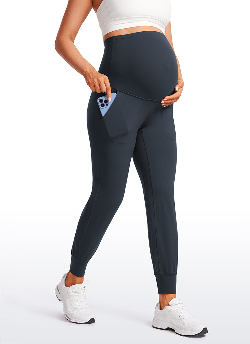 CRZ YOGA Women's Maternity Joggers Pockets Butterluxe 27'' True Navy