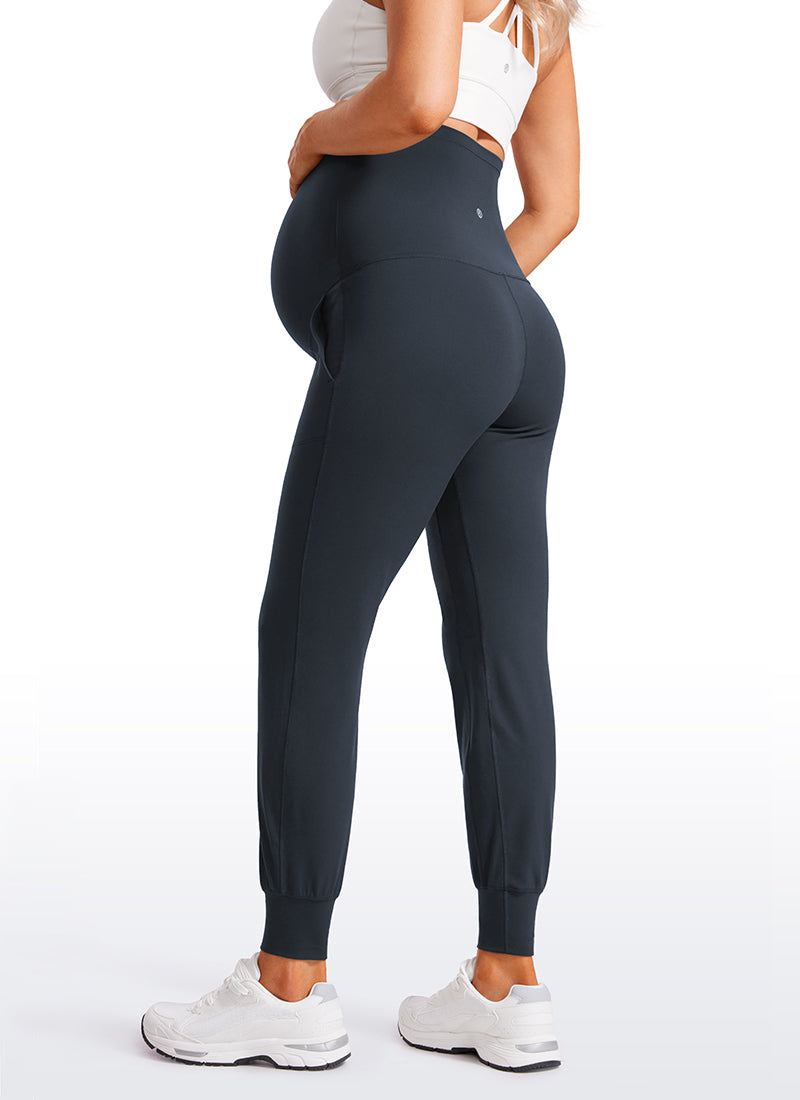 CRZ YOGA Women's Maternity Joggers Pockets Butterluxe 27'' True Navy