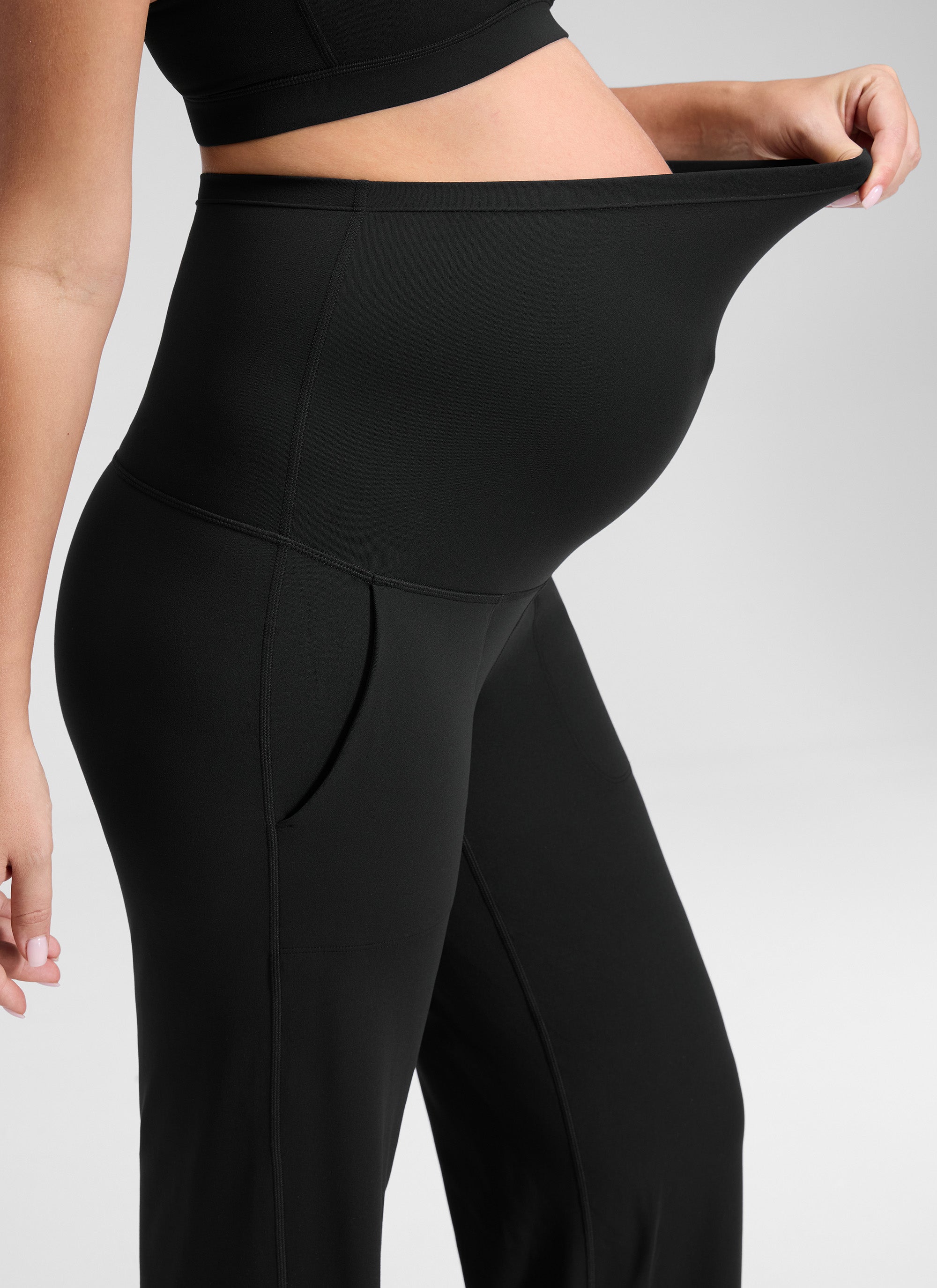 CRZ YOGA Women Butterluxe Maternity Wide Leg Pants with Pockets 31.5