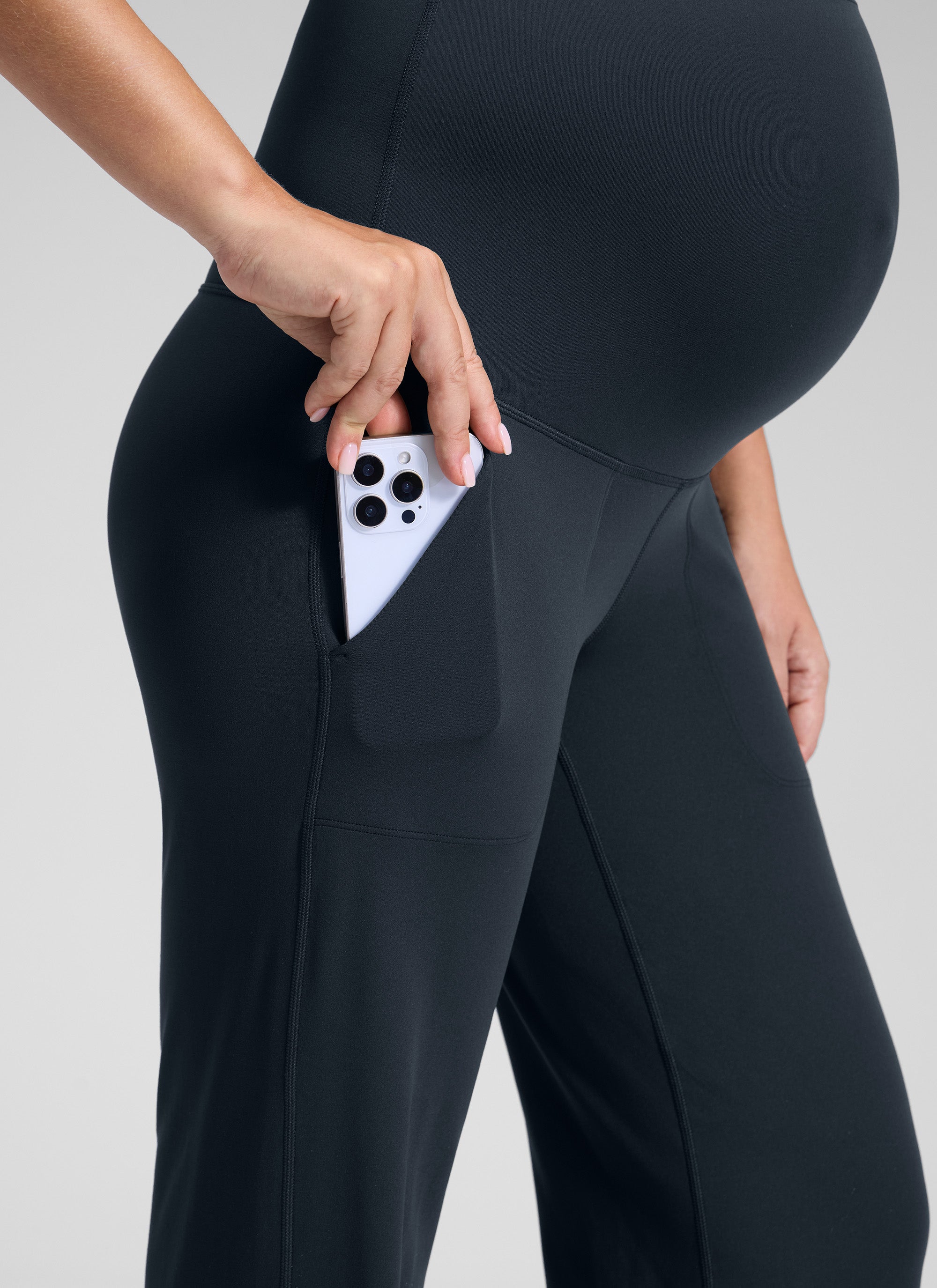 CRZ YOGA Women Butterluxe Maternity Wide Leg Pants with Pockets 31.5