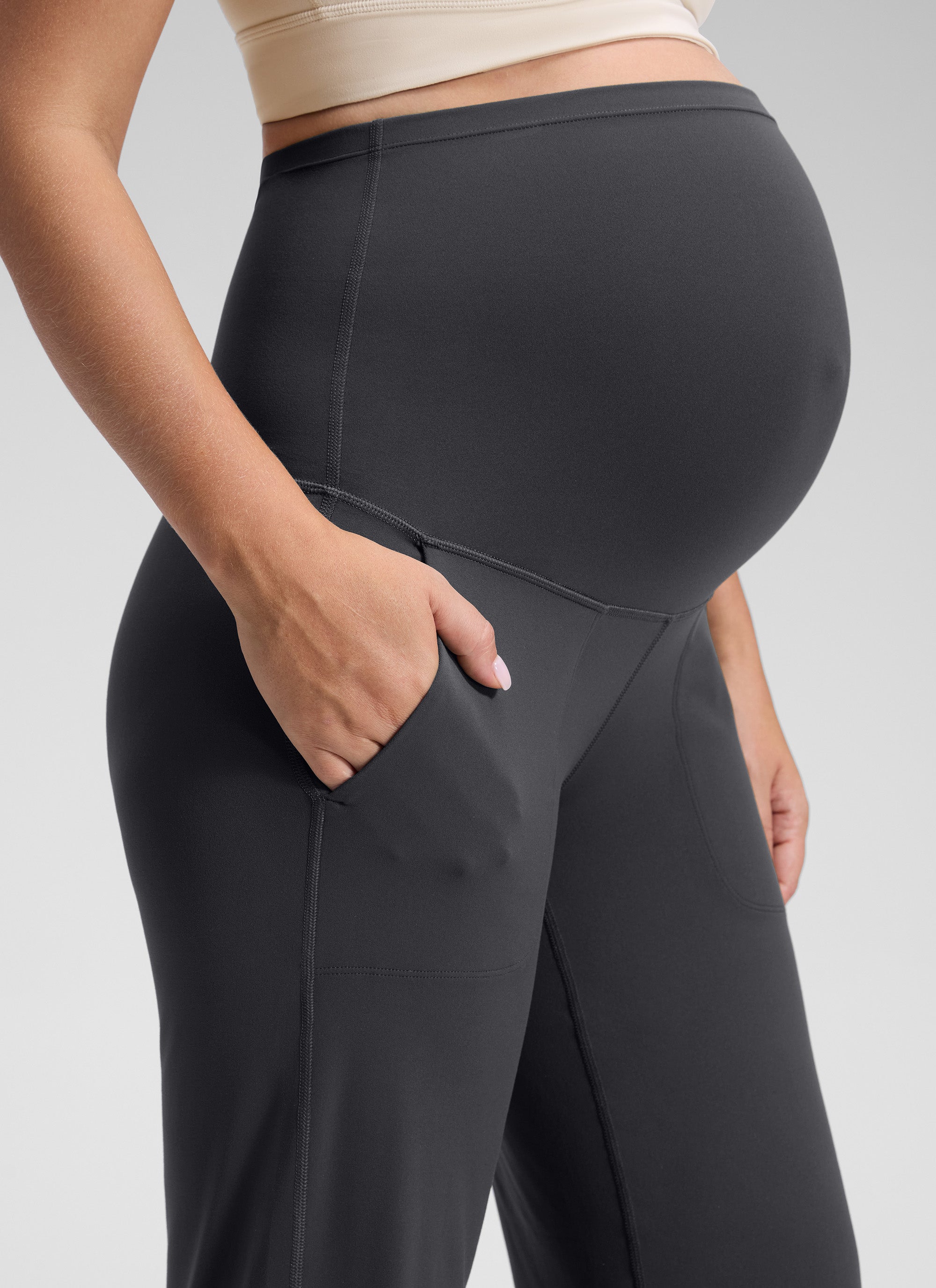 CRZ YOGA Women Butterluxe Maternity Wide Leg Pants with Pockets 31.5