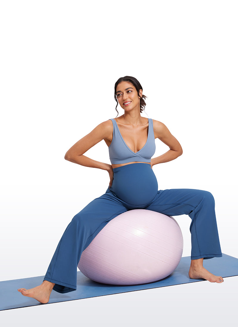 CRZ YOGA Women Butterluxe Maternity Wide Leg Pants with Pockets 31.5