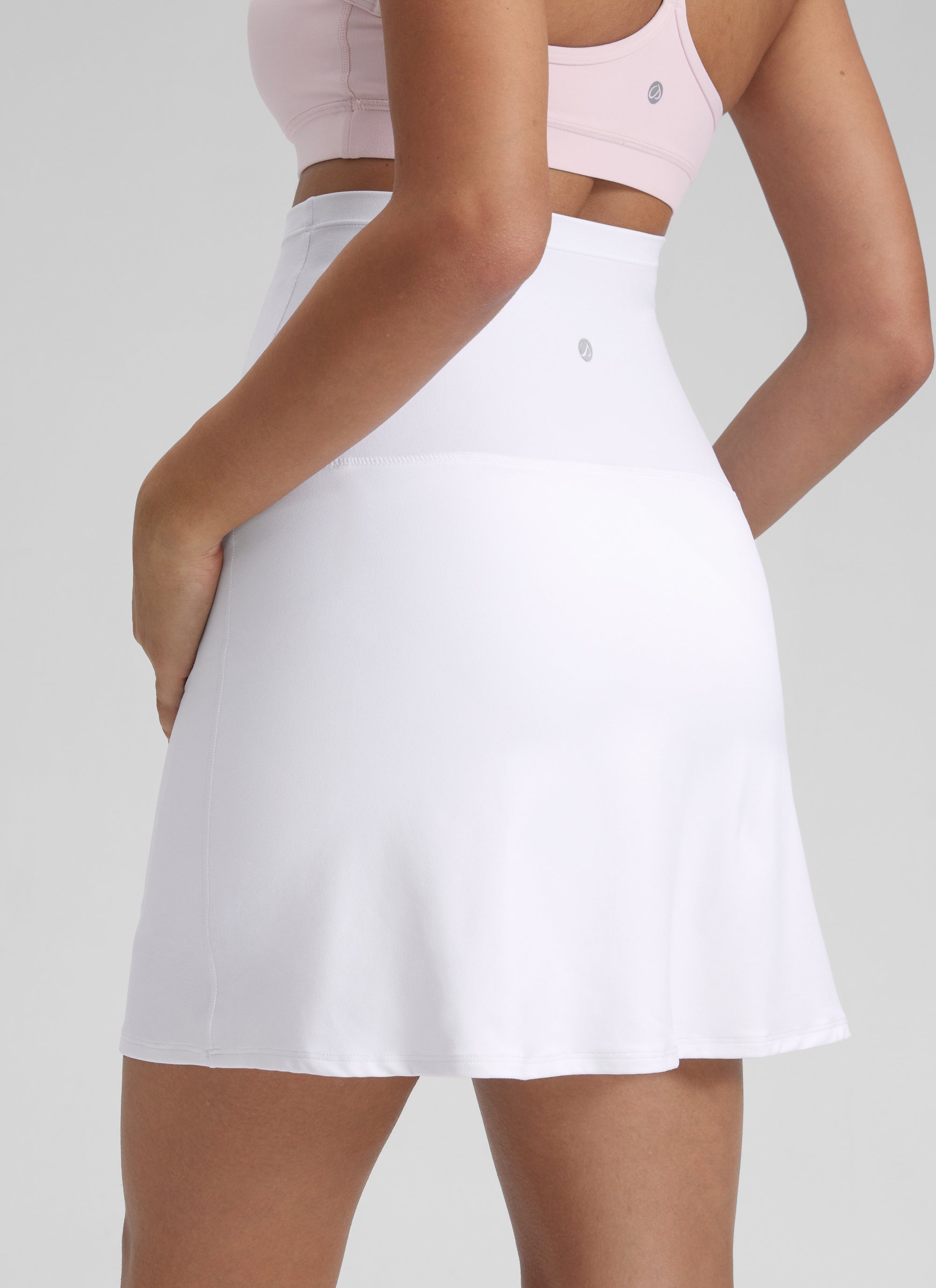 CRZ YOGA Women's Butterluxe Maternity Casual  A Line Pocketed Skirts White
