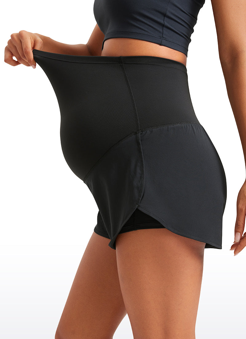 Feather-Fit Soft 2 in 1 Maternity Short 3''