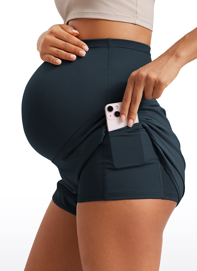 Feather-Fit Soft 2 in 1 Maternity Short 3''
