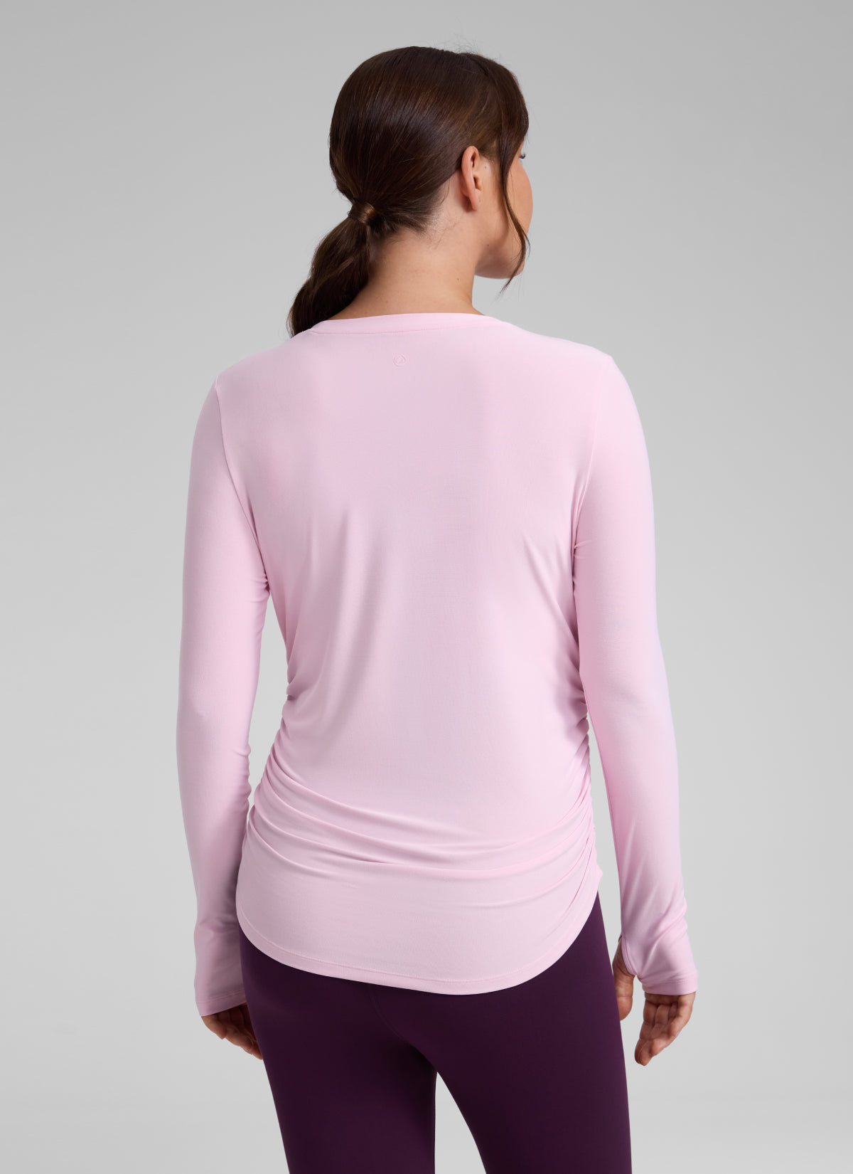 CRZ YOGA Women's Cloudweight Workout Crewneck Hip Length Long Sleeves Pink Peony