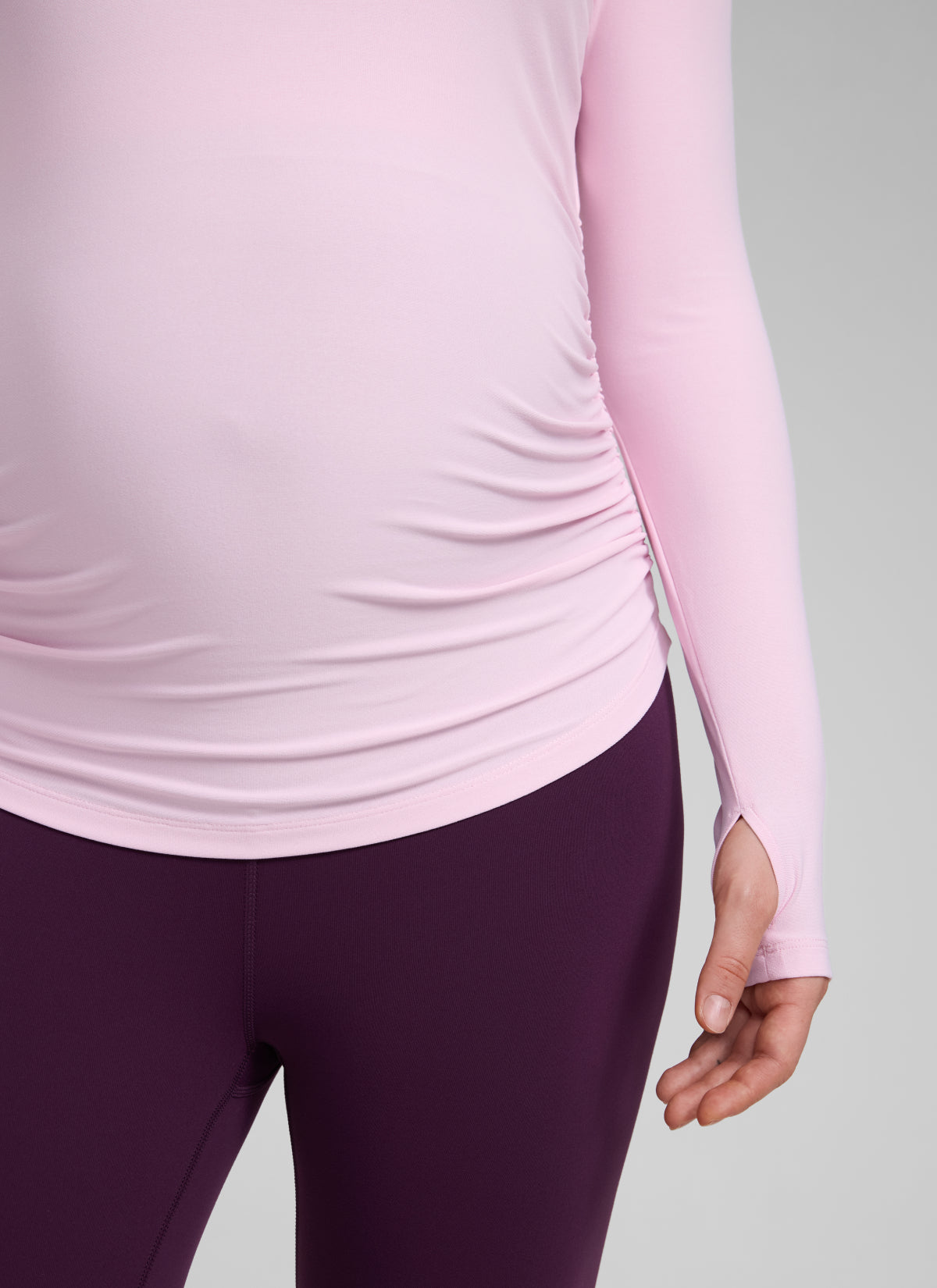 CRZ YOGA Women's Cloudweight Workout Crewneck Hip Length Long Sleeves Pink Peony