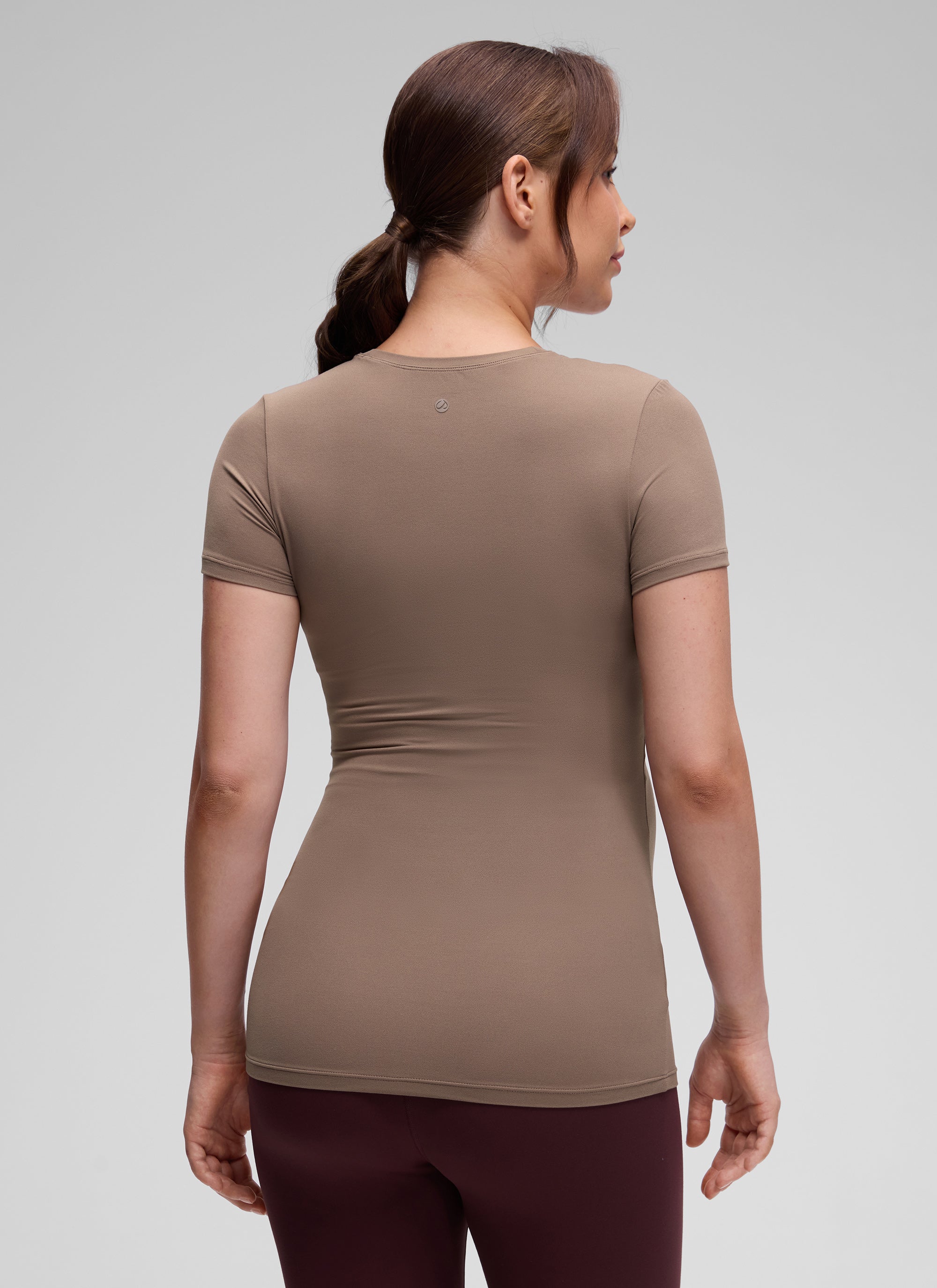 CRZ YOGA Women Casual Slim Fit Maternity Short Sleeves Crew Neck White