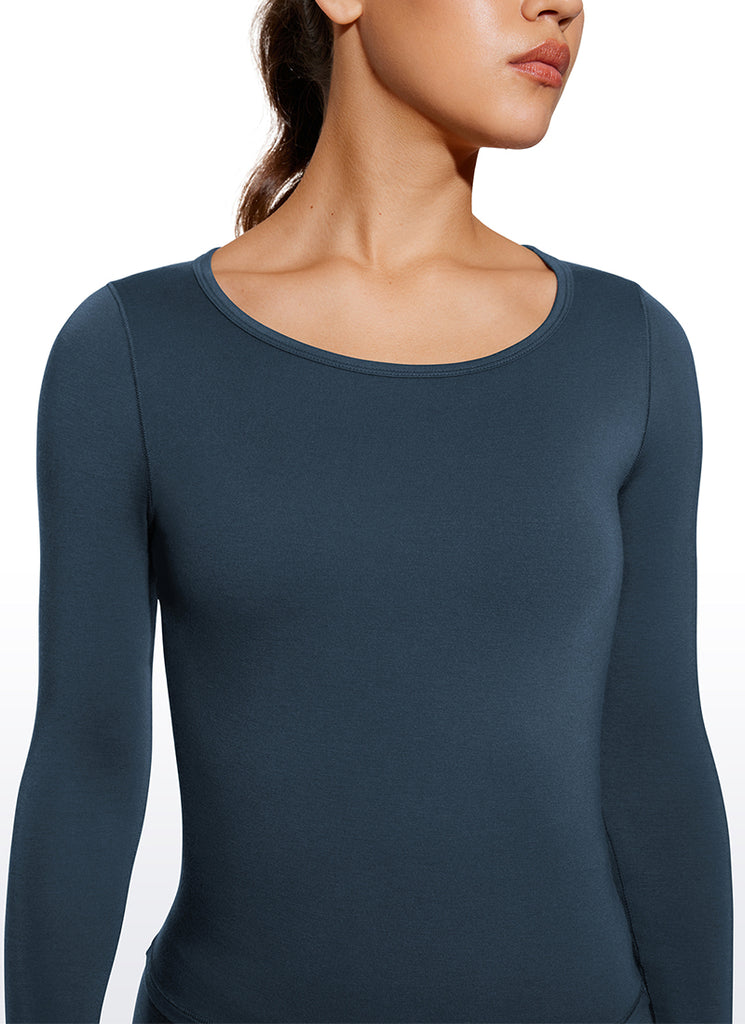 CRZ YOGA Women's Thermal Soft Base Layer Top Bottom Underwear Sets Stelindigo