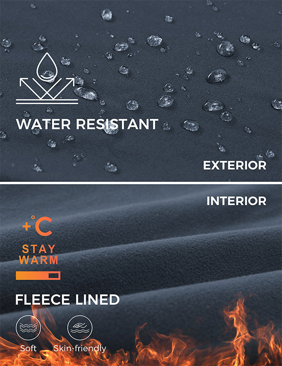 CRZ YOGA Womens Water Resistant Fleece Lined Soft Pockets Leggings 26.5" Black