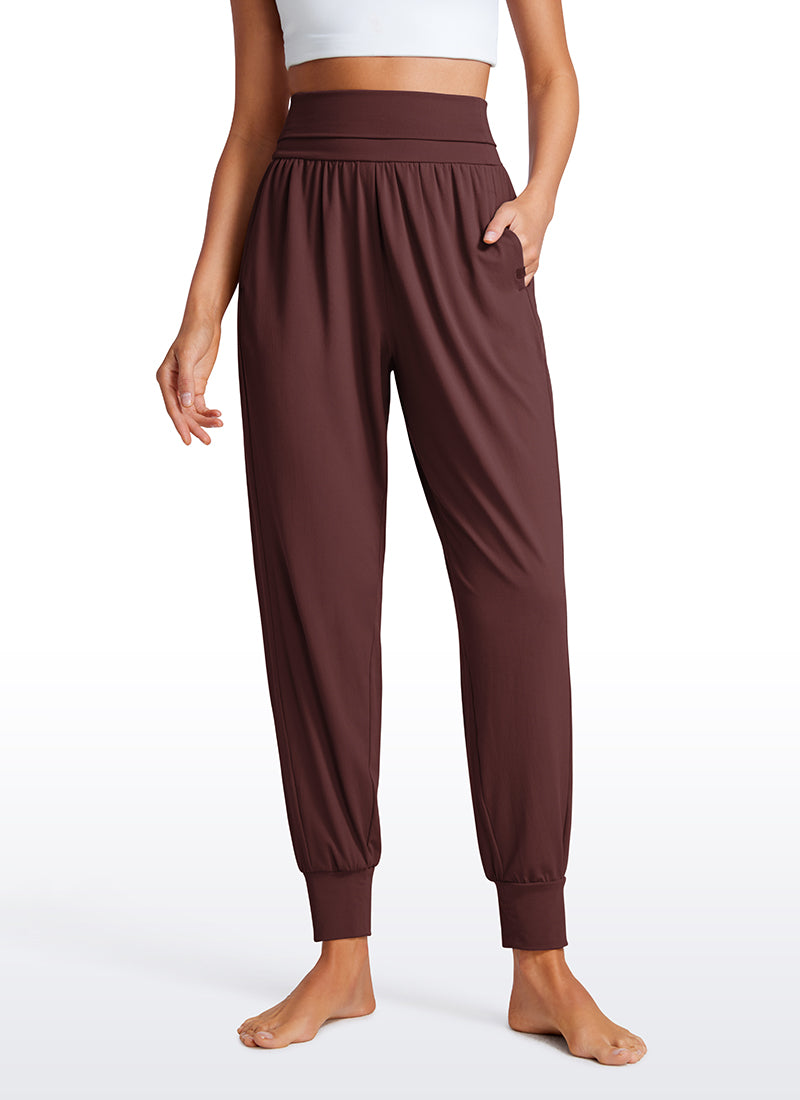 Brushed High Rise Harem Joggers Pants with Pockets 27